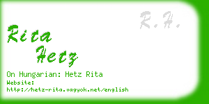 rita hetz business card